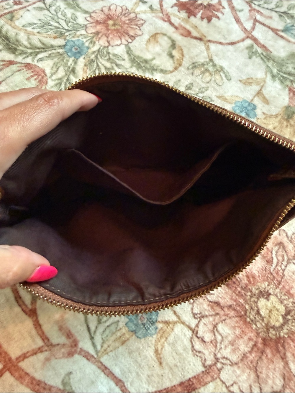 Coach Brown Signature Canvas Clutch with Gold Accent - Picture 4 of 9